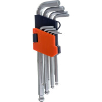 Набор шестигранных ключей МастерАлмаз с шаром, длинные, 9 шт, 1,5-10,00 мм 10501041