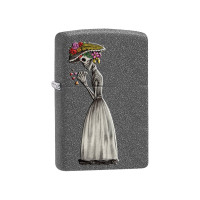 Набор из двух зажигалок Zippo Влюбленные зомби, с покрытием Iron Stone, 28987