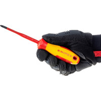 Крестовая отвертка KNIPEX PH2 тонкая, VDE, длина лез 100 мм, L-212 мм KN-982402SL
