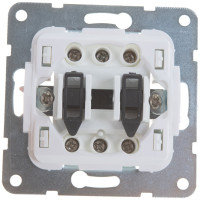 2-клавишный переключатель LK Studio с двух мест, схема 6+6, 16 A, 250 B, белый 861304-1