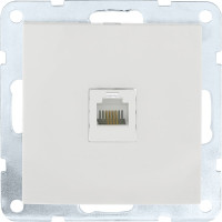 Компьютерная розетка LK Studio RJ-45, категория 5е, с накладкой, белый 866104-1