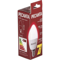 Светодиодная лампа Ресанта LL-R-C37-7W-230-3K-E14 (свеча, 7Вт, теплый, Е14) 76/1/5