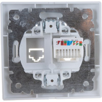Информационная розетка Intro 1-303-01 RJ45, IP20, СУ, Plano, белый Б0027621