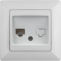 Информационная розетка Intro 430301 RJ45, СУ, Solo, белый Б0043382