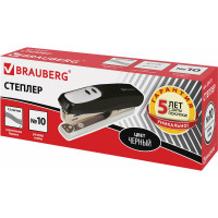 Степлер BRAUBERG №10 Germanium, черный, 226572