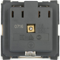 Розетка Экопласт с заземляющим контактом, со шторками, белый LK45 851104-1