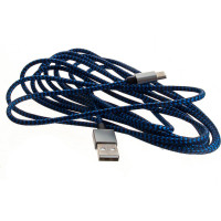 Кабель PERFEO USB2.0 A вилка - USB Type-C вилка черно-синий длина 3 м. U4904 30 010 761