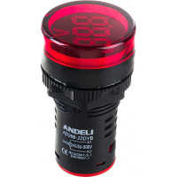 Лампа Вольтметр Красная ANDELI AD26B-22DYB AC220V red ADL21-003