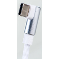 Кабель PERFEO USB2.0 A вилка - USB Type-C вилка угловой белый длина 1 м. бокс U4905 30 013 260