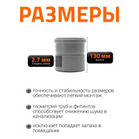 Насадная муфта канализационная Ostendorf 110 мм 115810