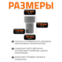 Переходник для чугунной трубы Ostendorf 50 мм, без сальников 112820