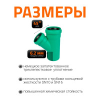 Тройник ливневой канализации Ostendorf 160/125, 45 градусов 772450