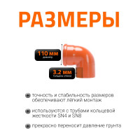 Отвод Ostendorf наружной канализации 110 мм, 87 градусов 220240