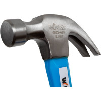 Молоток-гвоздодер WIPRO 16oz, двухкомпонентная рукоятка фиберглас+ПВХ и ТПР 0503-450