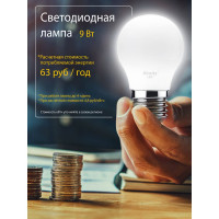 Светодиодная лампа Sholtz шар 9Вт E14 2700К 220В LEB3028