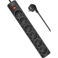 Сетевой фильтр Defender DFS 155 5 м, черный, 6 розеток 99496