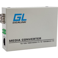 Конвертер UTP-SFP GIGALINK 10/100/1000Мбит/с в 1000Мбит/с GL-MC-UTPG-SFPG-F