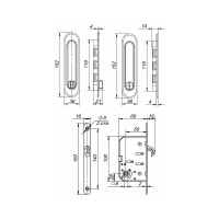 Защелка с ручками для раздвижных дверей PUNTO Soft LINE SL-011 SN 38599