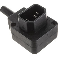 Вилка LANMASTER IEC 60320 C14, 10A, 250V, угловая, разборная, черная LAN-IEC-320-C14/90