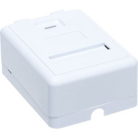 Настенная коробка LANMASTER на 1 порт keystone, с защитными шторками, белая LAN-SA1/S-WH