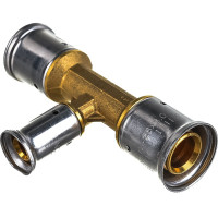 Переходный тройник HENCO уменьшенный в центре, латунь, пресс, 26x16x26, 10P-261626