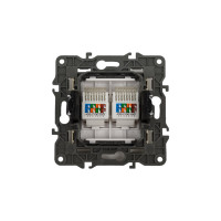 Розетка ЭРА 14310804 2хRJ45, IP20, шампань Б0034311