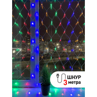 Гирлянда LED ЭРА ENIS01M сеть 1.8х1.5 м, мультиколор, мультирежим, 220В Б0041901