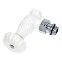 Угловой клапан для радиатора SR Rubinetterie ретро, 1/2, цвет белый 0337-1500VC0A