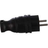 Каучуковая вилка ЭРА V8-B-IP44 с заземлением прямая 16A, IP44, черная Б0044540