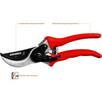 Секатор GRINDA G-11 с алюминиевыми рукоятками, плоскостной, 210мм 8-423001_z02
