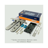 Врезной замок НОРА-М N200-68мм правый, мат.хром/черн.никель 14534