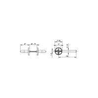 Ручка раздельная DSS-0201/19 нержавейка квадрат 8x110 мм Fuaro 35689