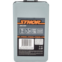 Набор сверл по металлу (19 пр, 1-10 мм, HSS-TITAN) металлический кейс STHOR 22330