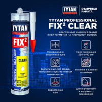Клей-герметик Tytan PROFESSIONAL Fix2 Clear прозрачный 290 мл 73914 211359