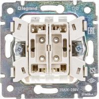 Выключатель Legrand двухклавишный Legrand Valena 10А 250В схема 5 безвинтовые зажимы белый 774405