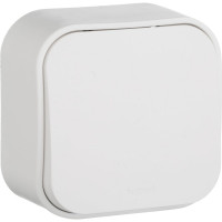Переключатель Legrand одноклавишный Legrand Quteo IP20 10А 250В винтовые зажимы накладной монтаж белый 782204