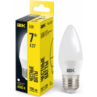 Лампа IEK LED C35 свеча 7 Вт 230 В 4000К E27 LLE-C35-7-230-40-E27