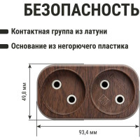 Блок TDM ELECTRIC на 2 гнезда 2П б/з плоский 6А 250B Эко SQ1806-0078