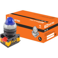 Сигнальная лампа TDM ELECTRIC AL-22 d22мм, синий неон/230В, цилиндр SQ0702-0036