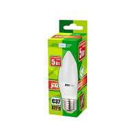 Светодиодная лампа Jazzway PLED-ECO 5Вт C37 свеча 4000К нейтральный белый E27 400лм 230В/50Гц 2855329A
