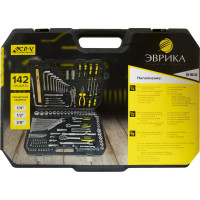 Набор инструмента Эврика 1/4" 3/8" 1/2"DR 6-гранный 142 предмета ER-80142 575561
