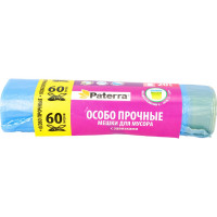 Мешки для мусора особопрочные (20 шт; 60 л) с завязками PATERRA 106-006