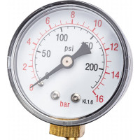 Фильтр KROMWELL тонкой очистки промывной с латунной колбой и манометром 1/2" EU.ST6198030 12_k