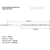 Gigant Усиленный бур SDS-plus 16x310 GRD 11043