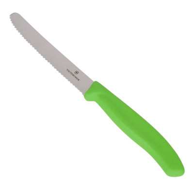 Victorinox Нож для томатов и сосисок , лезвие 11 см волнистое, зеленый, 6.7836.L114