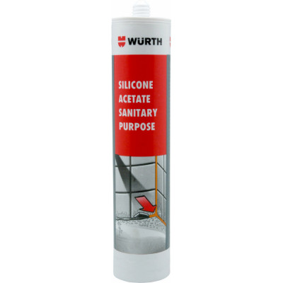 Ацетатный силиконовый герметик для влажных помещений Wurth Economy СИЛИКОН-ACE-CLEAR-1 089231885 053 24