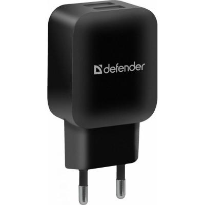 Defender Сетевой адаптер EPA-13 черный, 2xUSB, 5V/2.1А, пакет 83840