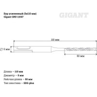 Gigant Усиленный бур SDS-plus 5x110 GRD 11047