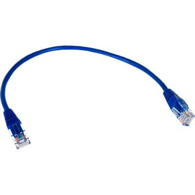 TWT Патч-корд RJ45-RJ45, 4 пары, UTP, категория 5е, 0.3 м, синий, 45-45-0.3-BL