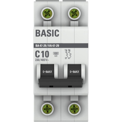 Автоматический выключатель EKF Basic ВА 47-29 mcb4729-2-10C